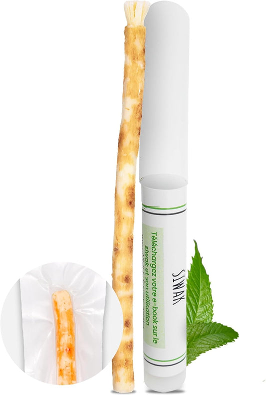 1 Bâton De Siwak Avec Étui De Protection – Brosse À Dents 100% Naturelle – Nettoyant, Désinfectant Et Blanchissant - Écologique, Biodégradable Et Végan – Ebook Offert