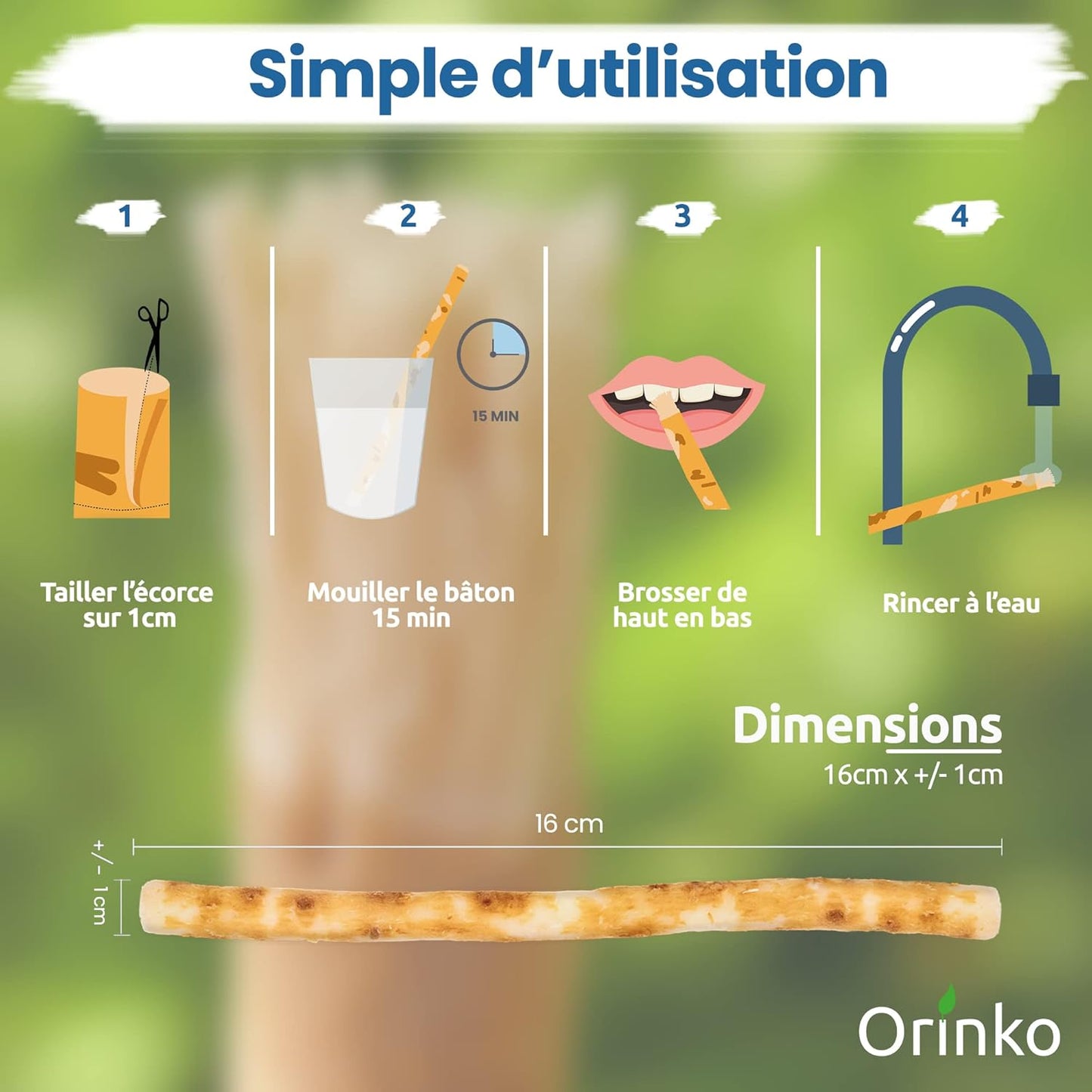 1 Bâton De Siwak Avec Étui De Protection – Brosse À Dents 100% Naturelle – Nettoyant, Désinfectant Et Blanchissant - Écologique, Biodégradable Et Végan – Ebook Offert